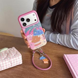夏日椰樹小熊雨傘掛繩適用iPhone17蘋果16ProMax/15Pro手機殼少女LA