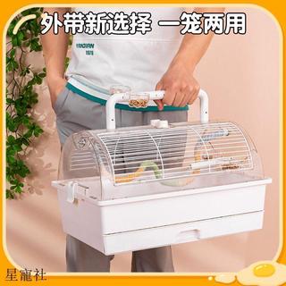 寵物好物舘🐱鸚鵡玄鳳外出透明鳥籠觀賞全景手養鳥便攜籠子亞克力小鳥外帶繁殖籠