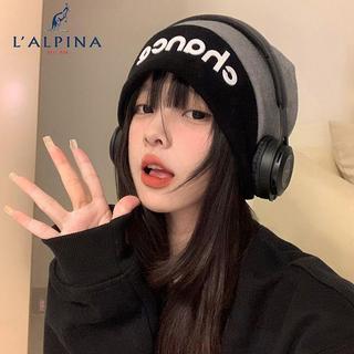 （臺灣出貨）LALPINA堆堆帽大頭圍女秋冬冷帽時尚保暖百搭拼色顯臉小包頭帽潮