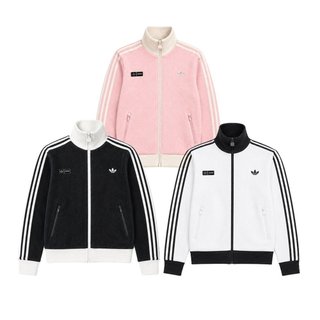 Jennie x Adidas Originals 立領燈芯絨外套 聯名 復古 短版 運動外套 黑/白/粉【SPLY】