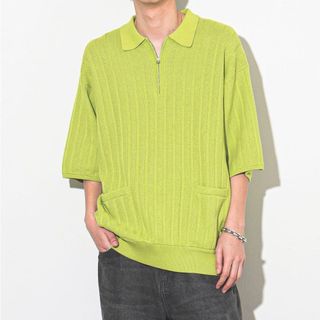 crepuscule / 男裝 Rib Half Zip Polo