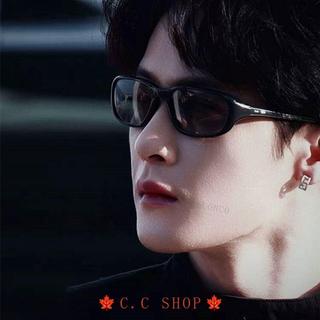 🍁C.C SHOP🍁 明星同款 小框方形連體墨鏡男 潮流街拍 高級感 防紫外線 騎行太陽鏡 小眾不撞款 潮流百搭