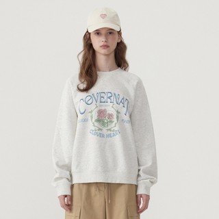 COVERNAT 女款復古圖案大學T 燕麥(WMS圓領上衣 CO2501CR74OT)