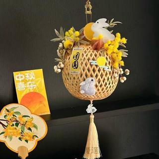 台灣發貨 竹編非遺小燈籠小手工編織元旦中秋元宵活動小竹燈籠景區幼兒園用