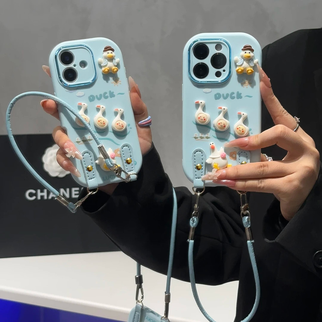 ZX甄選✨17手機殼 適用iPhone17ProMax手機殻蘋果16新款立體小鴨掛繩iPhoneAir/15套