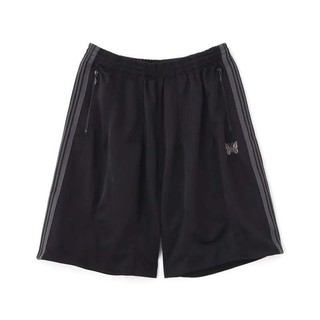 NEEDLES 別注款 H.D. Track Shorts - Poly Smooth 短褲 黑色 SX1583-BK