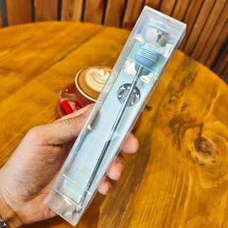 星巴克週年慶魚鱗魚尾扇貝美人魚304不鏽鋼攪拌棒咖啡杯食品級