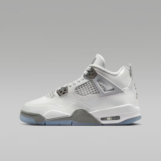 Nike 耐吉 Air Jordan 4 Retro GS 大童 運動休閒鞋 AJ4 白灰 [HV4401-014]