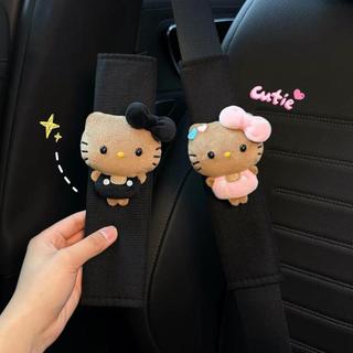 🚗~黑皮迷你豆豆眼Hello Kitty帶護肩套可愛汽車內飾送新車禮物