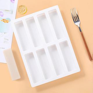 New 8-piece long bar soap mold, food-grade silicone mold, ea