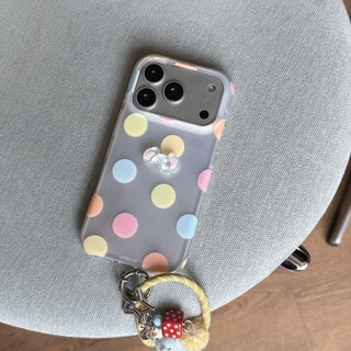 彩波點小象卡通手機殼適用蘋果18PROMAX個性掛繩殼iPhone17/16PRO