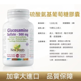 免運 加拿大進口 New Roots Glucosamine 氨糖 軟骨素 500mg