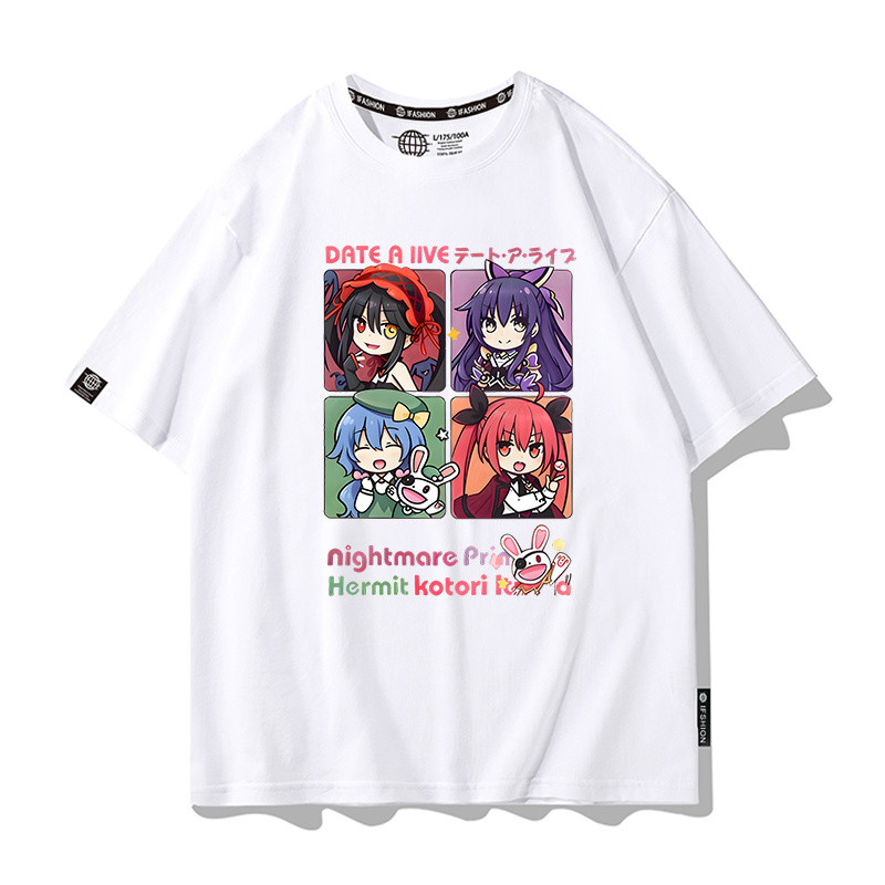 🏵️DATE A LIVE🏵️約會大作戰 時崎狂三 週邊 約會大作戰聯名T恤男夏季半袖時崎狂三夜刀神十香週邊短袖衣服潮 