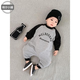ins風網紅嬰兒衣服秋連體衣男寶寶純棉長袖外出哈衣爬爬服潮