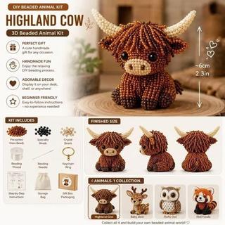 臺灣出貨🌈3D串珠 beaded animal kit,Tiny 3D Beaded Animal DIY Kit