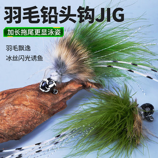【釣魚漁具館】羽毛鉛頭鉤jig路亞假餌根釣鉤合金防掛底大鉤門釣翹嘴鱸鱖魚魚鉤