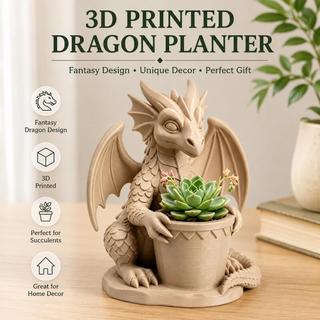 印刷的 3D 龍花盆 - 夢幻多肉花盆 - 裝飾花盆 - 桌面家居裝飾禮物AGM
