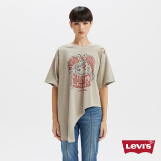 Levi's 女款 長版T 破壞設計 Tee 短袖 特色印花 熱賣單品 003SQ-0001