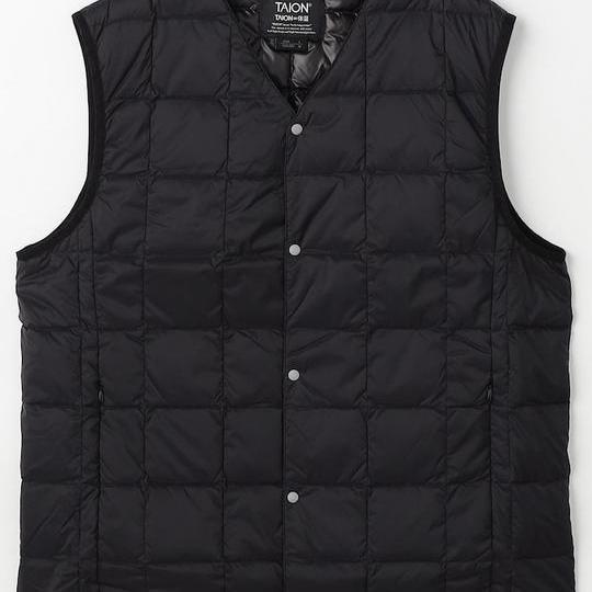 FREAK'S STORE 基礎款V領紐扣內膽羽絨馬甲 / TAION-001