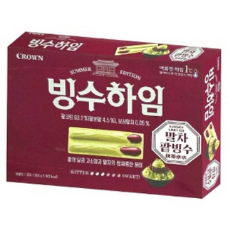 【CROWN 皇冠】韓國🇰🇷限定 抹茶紅豆冰威化餅 284g 大盒裝 | 抹茶冰水 夾心威化酥 冰淇淋餅乾 零食