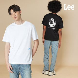 Lee LOGO後背設計短T 男 黑色 白色 LB502084