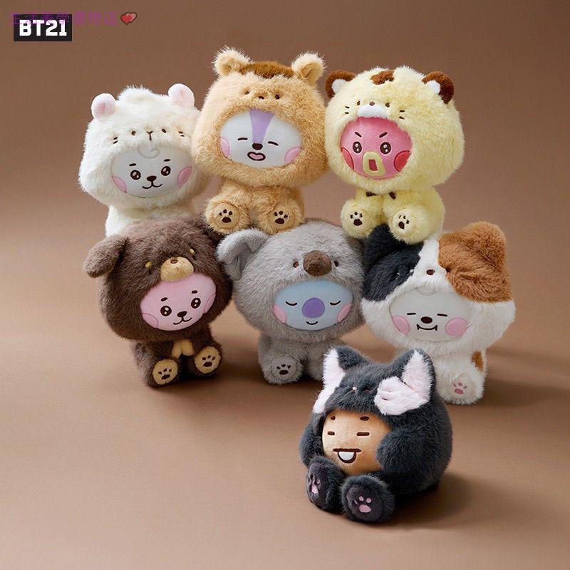 【🎯 在臺出貨 🔥】新款BT21防彈少年BABY動物園毛絨玩偶坐姿公仔變裝娃娃 bt21 bt21公仔