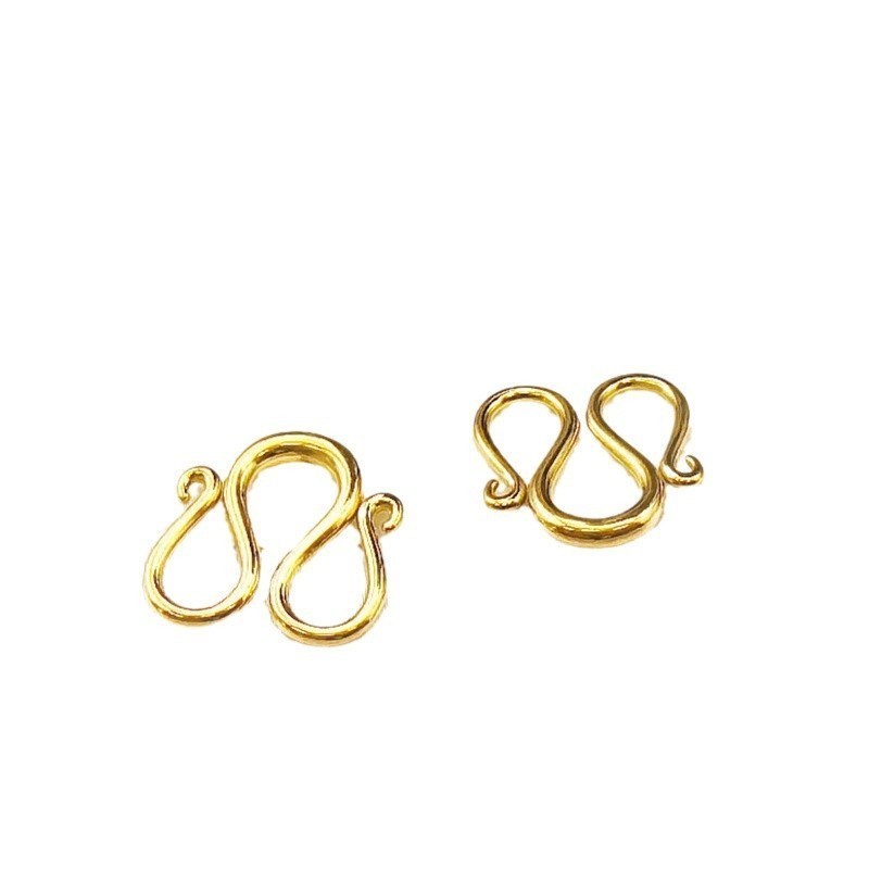 宏雲Hongyun-（10pcs）fn-鈦鋼不掉色m扣真空電鍍18k金w扣項鍊扣頭diy飾品配件