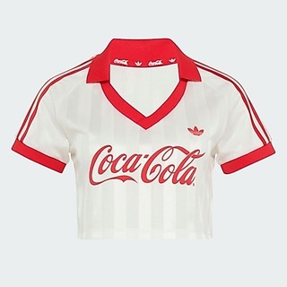 Adidas 愛迪達 Cropped Jersey KY7571 女 T恤 短袖上衣 球衣 白 亞版 短版 可口可樂