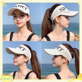 SuSu💕韓版Sport空頂帽 百搭跑步運動帽 字母針織帽子女 ins春夏戶外遮陽帽