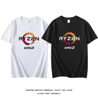 【台灣熱賣】 RYZEN銳龍AMD週邊T卹線程電腦發燒友短袖衣服夏季寬鬆不起球 寬鬆T恤 夏季短袖
