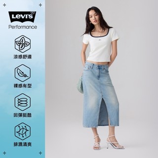 Levi's® 牛仔裙 Cool系列涼感牛仔裙 前開岔 人氣新品 006RC-0000
