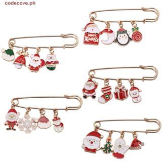 裝飾​ 聖誕胸針襪子聖誕老人新年腰部固定扣翻領別針珠寶服裝配飾收緊安全別針