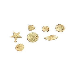 宏雲Hongyun-Ala-保色閃砂配件14K包金砂面吊孔圓片星星愛心樹葉吊墜耳吊耳環配飾