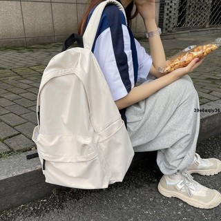 書包 後背包 雙肩包 新款學院風書包女日系大容量雙肩包女大學生休閑簡約帆布背包333