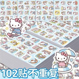 🌸桃園出貨🌸102張Hello Kitty貼紙卡通可愛夏日限定裝飾手機殼筆記本自粘貼畫 Q 版萌趣 可愛卡通 貼紙