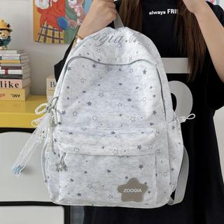 🎒滿天星印花後背包 女生雙肩包 蕾絲刺繡書包 學生背包 輕便後背包 星星印花包包 少女書包 大容量雙肩背包 校園背包