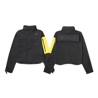 W Off-White x Nike Keep Back 運動短版外套 黑黃 BV8041-010【SPLY】