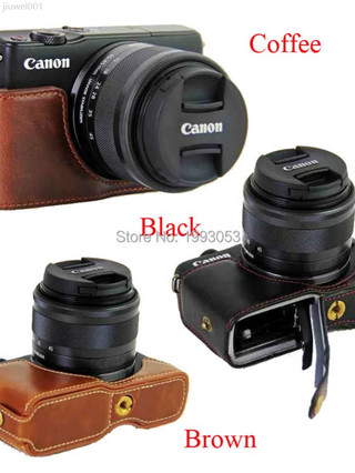 新店特惠 ♞,♘,♙適用佳能EOS M10 EOS M100 EOS M200 PU 皮革相機包底座