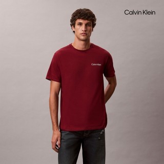 【Calvin Klein】 CK 幾何風印花圖案 T 恤 紅色