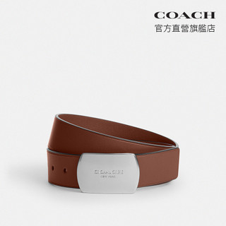 【COACH】PLAQUE腰帶，38MM-SV/紅木色(CEC11)｜官方直營