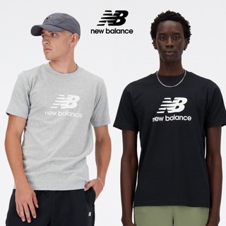 【New Balance】 NB LOGO短袖上衣 男性 灰/黑任選 MT41502AG/BK T恤 T-shirt
