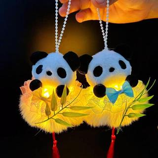 🔥中秋 禮盒 包裝 批發🔥新款發光小熊貓燈籠兒童手提小燈籠玩具夜市景區擺地攤節日小禮品