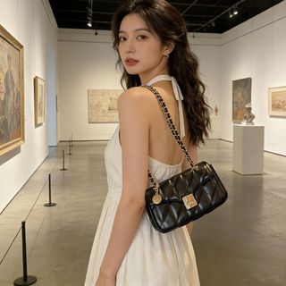 女士絎縫鍊條斜挎包 全英文標題與產品詳情AGM