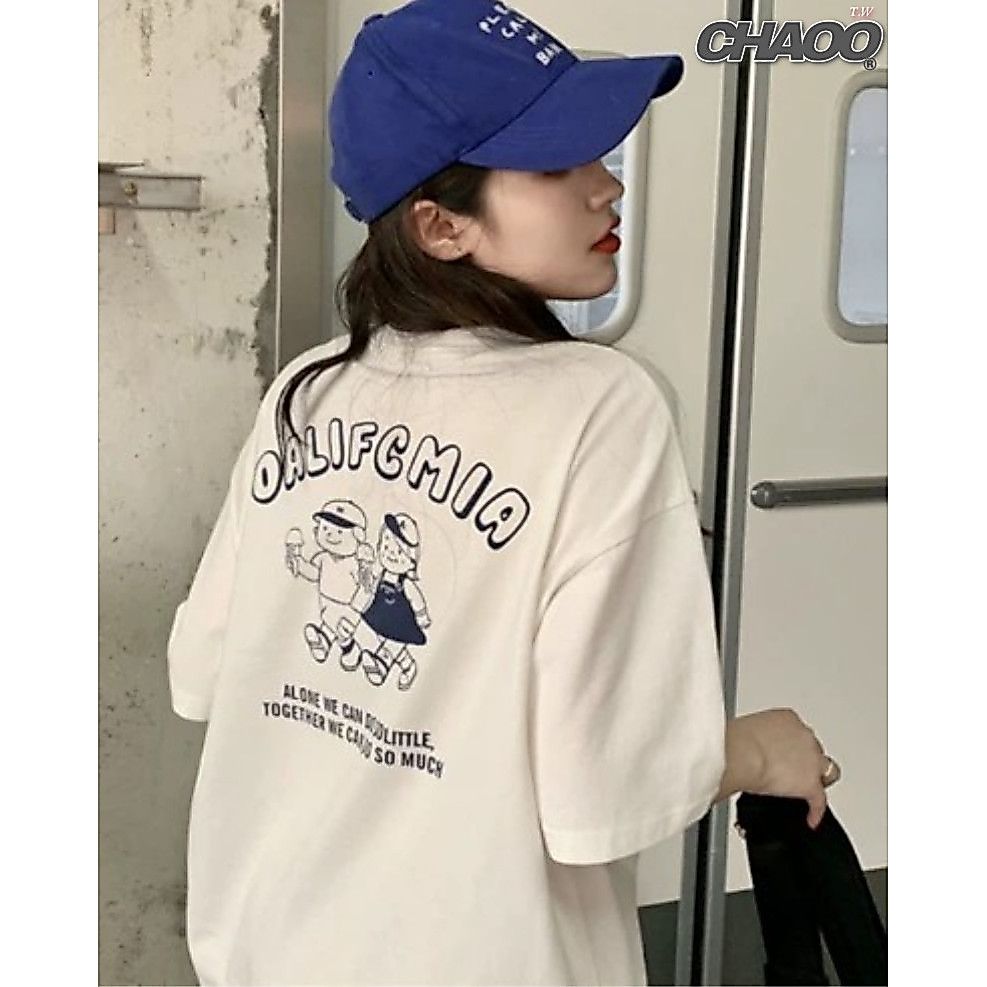 不入後悔系列！ 短袖上衣 t恤女 白色上衣 好朋友手拉手 印花短袖 韓系復古 閨蜜裝 韓國 t恤 國中生 女裝 夏天穿搭