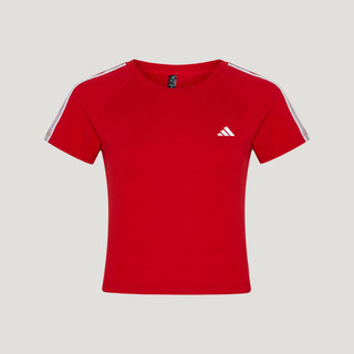 Adidas 愛迪達 Fav 3s Tee 1 KZ1527 女 T恤 運動上衣 休閒短袖 紅 經典款