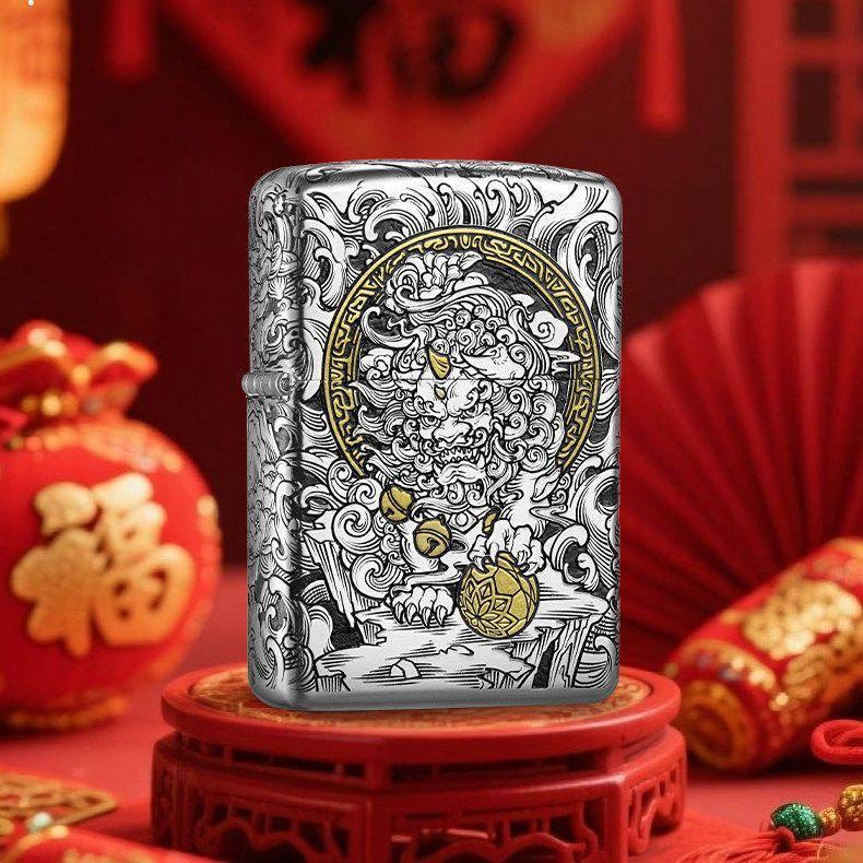 ✨君易工作室✨ZIPPO唐獅防風煤油打火機生日禮物送男友家人zp