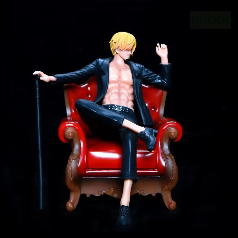 清倉【海賊王】香吉士 西裝暴徒 沙發  香吉士 坐姿 廚神 盒裝  模型  15cm