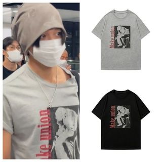 ⭐碎星⭐Nctwish前田陸riku同款穿搭短袖T恤2026新款灰色純棉打底上衣