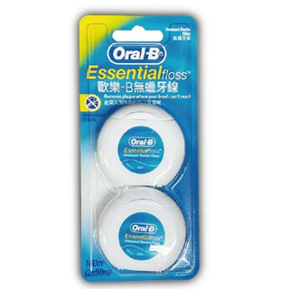 Oral-B 歐樂B 薄荷 無蠟/微蠟 牙線 50M 2入 清潔牙縫