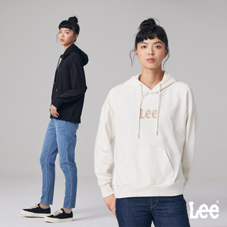 Lee 大LOGO 寬鬆帽T 女 MODERN 黑色 米白 LB330037